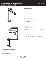 Предварительный просмотр 1 страницы Grohe Axor Specification Sheet