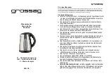 Preview for 1 page of grossag WK 38 Instructions For Use Manual