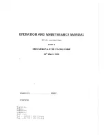 Grosvenor L-Type Piston Pump Operation And Maintenance Manual предпросмотр