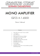 Ground Zero CAR SPECIFIC Series Owner'S Manual preview