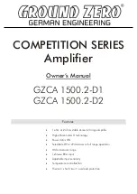 Preview for 9 page of Ground Zero COMPETITION GZCA 1500.2-D1 Owner'S Manual