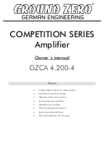 Preview for 7 page of Ground Zero COMPETITION GZCA 4.200-4 Owner'S Manual