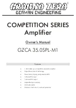 Preview for 9 page of Ground Zero COMPETITION GZCA35.0SPL-M1 Owner'S Manual