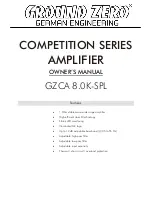 Preview for 9 page of Ground Zero GZCA 8.0K-SPL Owner'S Manual