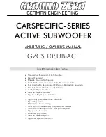 Предварительный просмотр 1 страницы Ground Zero GZCS 10SUB-ACT Owner'S Manual