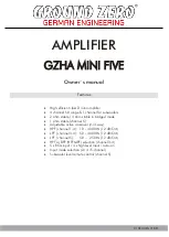 Preview for 9 page of Ground Zero GZHA MINI FIVE Owner'S Manual