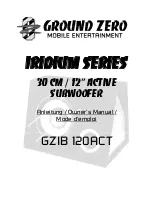 Ground Zero GZIB 120ACT Owner'S Manual preview