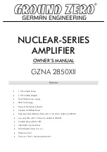 Ground Zero GZNA 2850XII Owner'S Manual preview