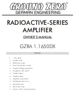 Preview for 1 page of Ground Zero GZRA 1.1650DX Owner'S Manual