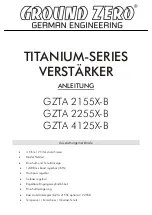 Ground Zero GZTA 2155X-B Owner'S Manual preview