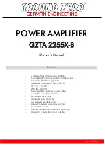 Ground Zero GZTA 2255X-B Owner'S Manual preview