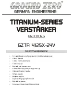 Preview for 1 page of Ground Zero GZTA 4125X-24V Owner'S Manual