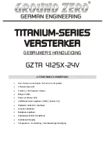 Preview for 18 page of Ground Zero GZTA 4125X-24V Owner'S Manual