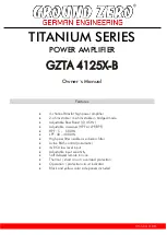 Preview for 1 page of Ground Zero GZTA 4125X-B Owner'S Manual