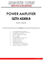 Preview for 1 page of Ground Zero GZTA 4230X-B Owner'S Manual