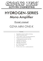 Ground Zero HYDROGEN SERIES Owner'S Manual preview