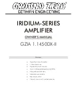 Preview for 1 page of Ground Zero IRIDIUM SERIES Owner'S Manual