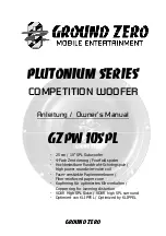 Preview for 1 page of Ground Zero PLUTONIUM GZPW 10SPL Series Owner'S Manual