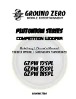 Ground Zero PLUTONIUM GZPW 12SPL Owner'S Manual preview