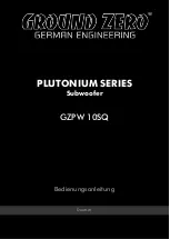 Ground Zero PLUTONIUM SERIES Owner'S Manual preview