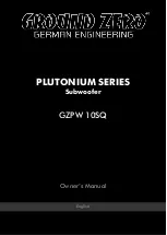 Preview for 7 page of Ground Zero PLUTONIUM SERIES Owner'S Manual