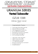 Ground Zero URANIUM GZUB 10BR Owner'S Manual preview