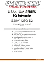 Ground Zero URANIUM Seres Owner'S Manual preview