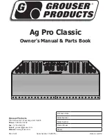 Grouser Products Ag Pro Classic Owner'S Manual & Parts Book preview