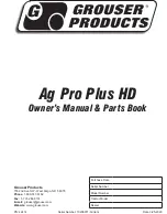 Grouser Products Ag Pro Plus HD Owner'S Manual & Parts Book preview