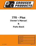 Preview for 1 page of Grouser Products Ag Pro Plus Owner'S Manual & Parts Book