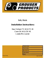 Preview for 1 page of Grouser Products Case DX 40 Installation Instructions Manual