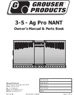 Preview for 1 page of Grouser Ag Pro 3-5 NANT Owner'S Manual & Parts Book