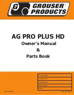 Предварительный просмотр 1 страницы Grouser AG PRO PLUS HD Owner'S Manual & Parts Book