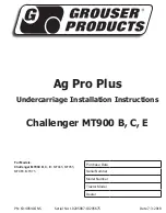 Preview for 1 page of Grouser Ag Pro Plus Undercarriage Installation Instructions Manual