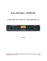 Grove Hill Audio LIVERPOOL Operating Instructions Manual предпросмотр