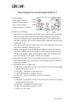 Preview for 1 page of Grow K200-3.3 User Manual