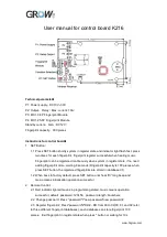 Preview for 1 page of Grow K216 User Manual