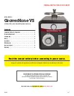 Preview for 1 page of GRS GraverHone VS Operation And Maintenance Manual