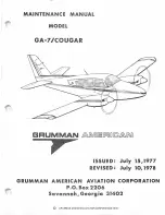 Preview for 1 page of Grumman American GA-7 COUGAR Maintenance Manual