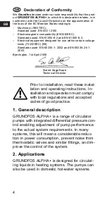 Предварительный просмотр 4 страницы Grundfos ALPHA+ 15-40 Installation And Operating Instructions Manual