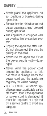 Preview for 8 page of Grundig 01M-8910251600-0621-04 User Manual