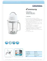 Grundig CUISINERY MM 8050 Product Data preview