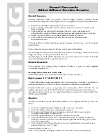 Preview for 123 page of Grundig GSC 510 Manual