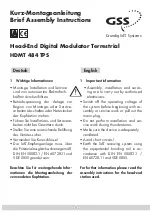 Grundig GSS HDMT 484 TPS Brief Assembly Instructions preview