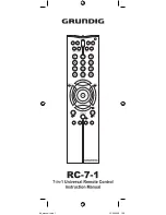 Предварительный просмотр 1 страницы Grundig RC-7-1 Instruction Manual