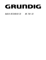 Grundig RR 700 CD User Manual preview