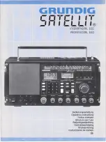 Grundig SATELLIT INTERNATIONAL 650 Operating Instructions Manual preview