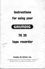 Grundig TK 20 Instructions Manual preview