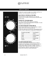 Предварительный просмотр 12 страницы Grunkel MWG-25SG Instruction Manual