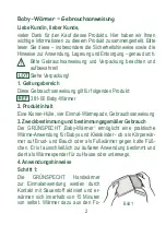 Preview for 2 page of GRÜNSPECHT Baby Warmer Instructions For Use Manual